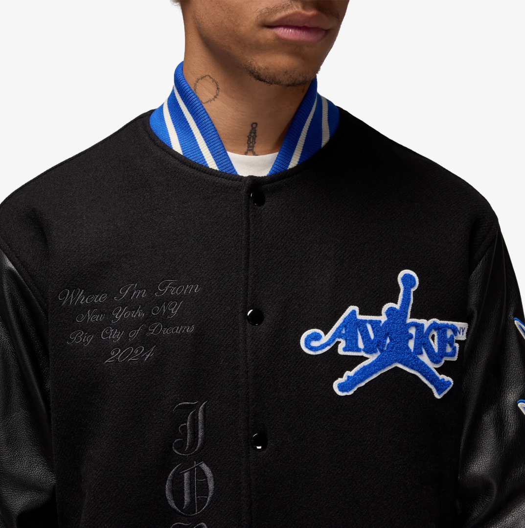 Jordan x Awake NY Varsity Jacket 'Black'